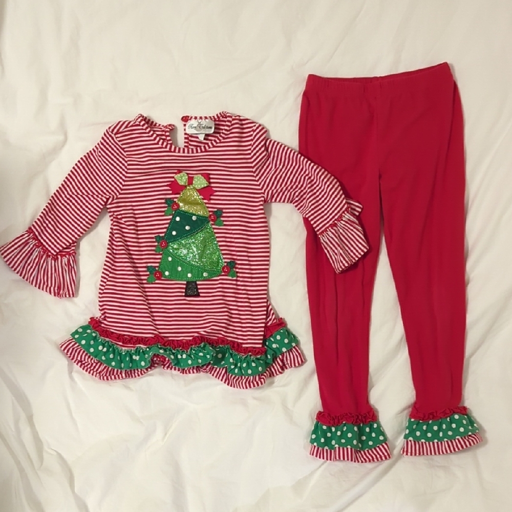 Festive Red and Green Kids Costume Set
